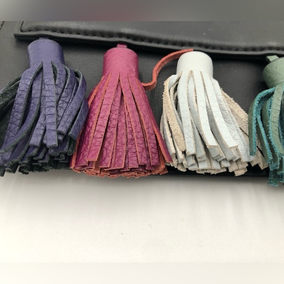 REBECCA MINKOFF Sofia Leather Suede Tasseled Crossbody Bag - Picture 2 of 9